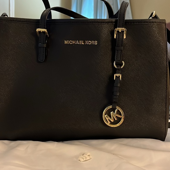 Michael Kors, black leather purse. - Picture 3 of 3